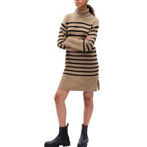 GAP Womens Small Tall Stripe Minim Sweater Dress Brown Color